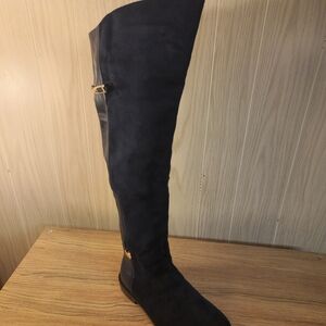 Seventh Avenue Black Ridge Tall Suede Boots - Color Navy - US Women's 9W
